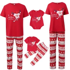 Santa Claus Print Pajamas Parent-Child Set GSGS-0691
