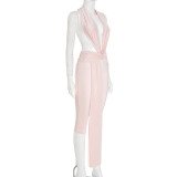 Glossy Sexy Halter-Neck Backless Tight Romper GSBD-D25JP401