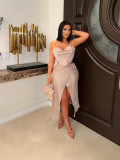 Sexy Lace-Up Top And Skirt Two Piece Set GXHF-80260