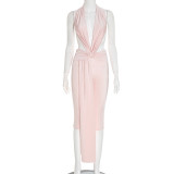 Glossy Sexy Halter-Neck Backless Tight Romper GSBD-D25JP401