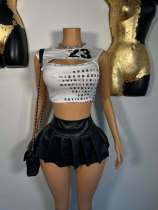Letter Print Sleeveless Short Tank Tops GFCF-1411