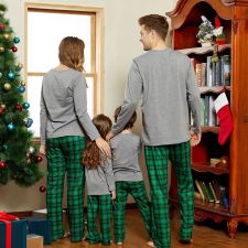 Christmas Letter Print Matching Family Long-Sleeve Pajamas Set GSGS-0755