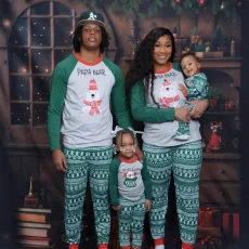 Christmas Letter Print Matching Family Long-Sleeve Pajama Set GSGS-0759