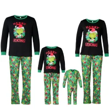 Christmas Matching Family Cartoon Print Pajamas Set GSGS-0621#