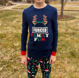 Christmas Letter Print Matching Family Long-Sleeve Pajama Set GSGS-0729