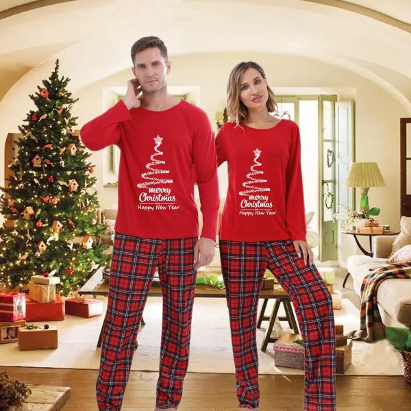 Christmas Print Home Family Pajama Set GSGS-0812