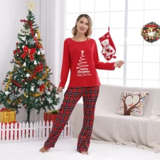 Christmas Print Home Family Pajama Set GSGS-0812