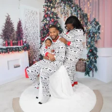 Christmas Print Family Matching Pajamas Loungewear Set GSGS-0817