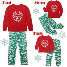 Christmas Print Matching Family Long-Sleeve Pajamas Set  GSGS-0776