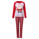 Santa Claus Print Matching Family Plaid Pajamas Set  GSGS-0823