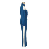Sport Patchwork Color Block Coat Pants Suit AIL-333