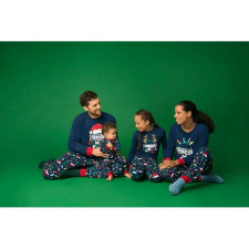 Christmas Letter Print Matching Family Long-Sleeve Pajama Set GSGS-0729