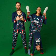 Christmas Letter Print Matching Family Long-Sleeve Pajama Set GSGS-0729