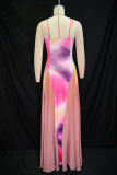 V Neck Sling Print Backless Maxi Dress GANY-LB1193