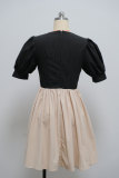 Fashion Princess Sleeve Pleated Mini Dress GANY-LB906