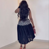 Print Sleeveless Slim Midi Dress GANY-LB1309