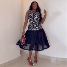 Print Sleeveless Slim Midi Dress GANY-LB1309