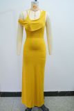 Sexy Sleeveless Solid Color Maxi Dress GANY-LB895