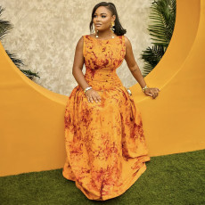 Print Sleeveless Slim Maxi Dress GANY-LB962