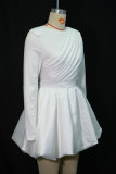 Pleated Long Sleeve Flower Bud Skirt Set GANY-LB1969