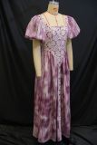 Square Neck Bubble Sleeve Print Maxi Dress GANY-LB1076