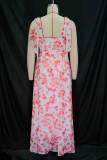 Print Sling Tie Up Maxi Dress GANY-LB1327