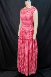 Plaid Print Short Sleeve Two Piece Skirt Set GANY-LB1224