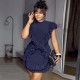 Ruffles Solid Color Mini Dress GANY-LB1599