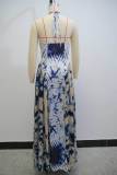 V Neck Halterneck Print Even Dress GANY-LB1278