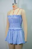 Sexy Stripe Wrap Chest Two Piece Skirts Set GANY-LB1500