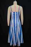 Stripe Big Swing Sling Maxi Dress GANY-LB1848