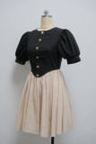 Fashion Princess Sleeve Pleated Mini Dress GANY-LB906