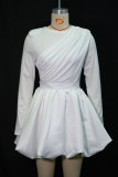Pleated Long Sleeve Flower Bud Skirt Set GANY-LB1969