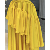 Bow-Tie Sling V-Neck Ruffled Maxi Dress GANY-LB484