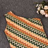 Slash Shoulder Sleeveless Knits Mini Dress GFRT-041674DBG