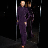 Solid Color Irregular Maxi Dress XEF-K25D85667