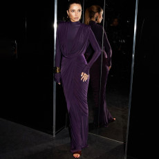 Solid Color Irregular Maxi Dress XEF-K25D85667