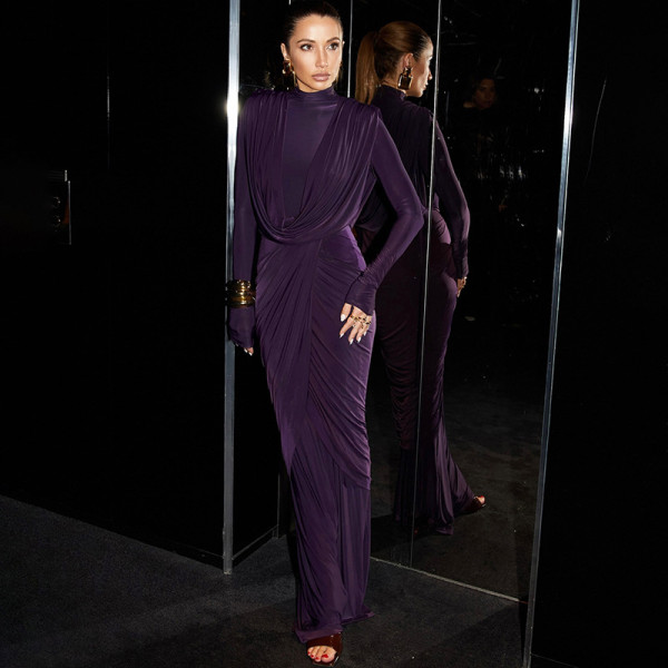 Solid Color Irregular Maxi Dress XEF-K25D85667