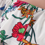 Printed Off Shoulder Waist Belt Jumpsuit FSXF-F25X