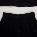 Solid Color Short Sleeve Two Piece Short Set NY-11219