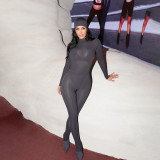 Solid Color Long Sleeve Bodysuit Tight Two Piece Pants Set DLSF-K25S83270