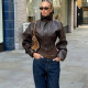 High-Neck Solid Color Short Zipper PU Leather Jacket XEF-K25C84468