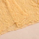 Lace See Through Long Sleeve Slim Long Dress GFRT-32428SBY