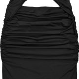 Sexy Solid Color Tie Up Maxi Dress BY-7572