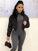 Solid Color Long Sleeve Short Cotton Jacket SH-390799