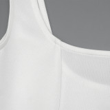 Solid Color Square Neck Long Dress GAXB-A588DS