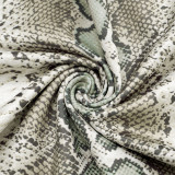 Snake Print Sleeveless Bobysuit Two Piece Shorts Set MXBF-J25ST348