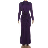 Solid Color Irregular Maxi Dress XEF-K25D85667