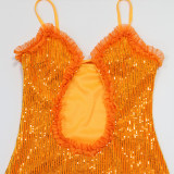 Sexy Hollow Out Sequin Mini Dress CYA-902058