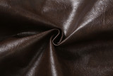 High-Neck Solid Color Short Zipper PU Leather Jacket XEF-K25C84468